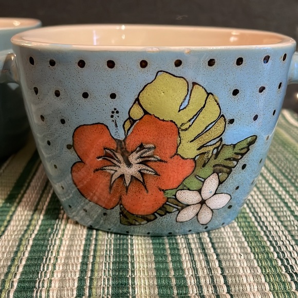 🌼2/$25 Stokes Hibiscus bowls. 16 oz (Set of 2) - Picture 5 of 7